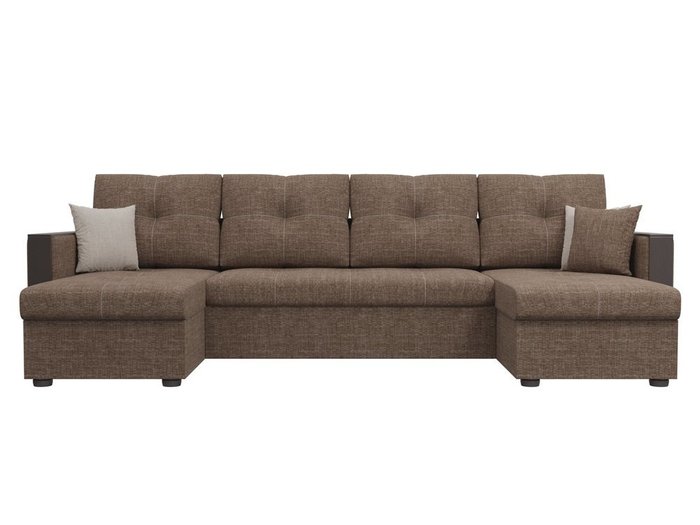 Угловой диван-кровать Валенсия коричневого цвета  - купить Угловые диваны по цене 52990.0
