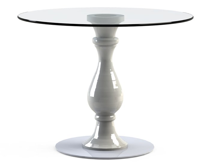  столик обеденный "ADVENTUS White" со столешницей из закаленного стекла 