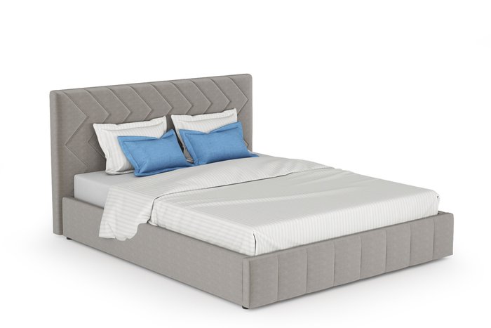Кровать Милана 160х200 с подъёмным механизмом серого цвета  