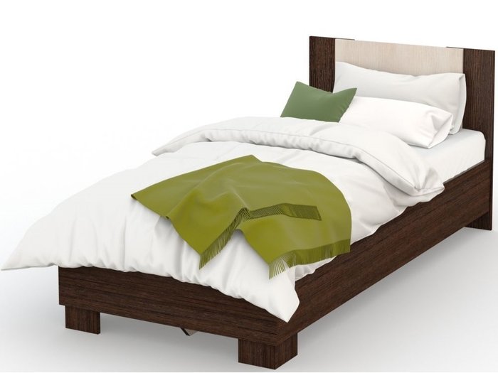 Кровать Аврора 90х200 темно-коричневого цвета