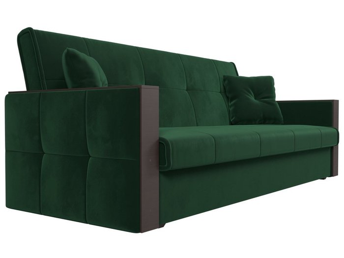 Прямой диван-кровать Валенсия зеленого цвета (книжка)