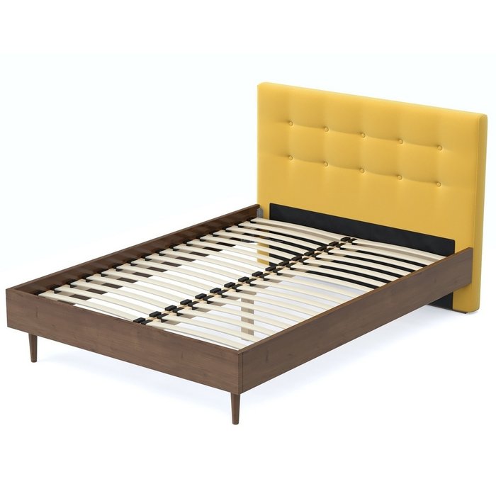 Кровать Альмена 180x200 коричнево-желтого цвета