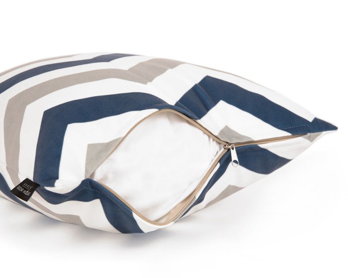 Декоративная подушка Lokky 45х45 с серо-синим узором