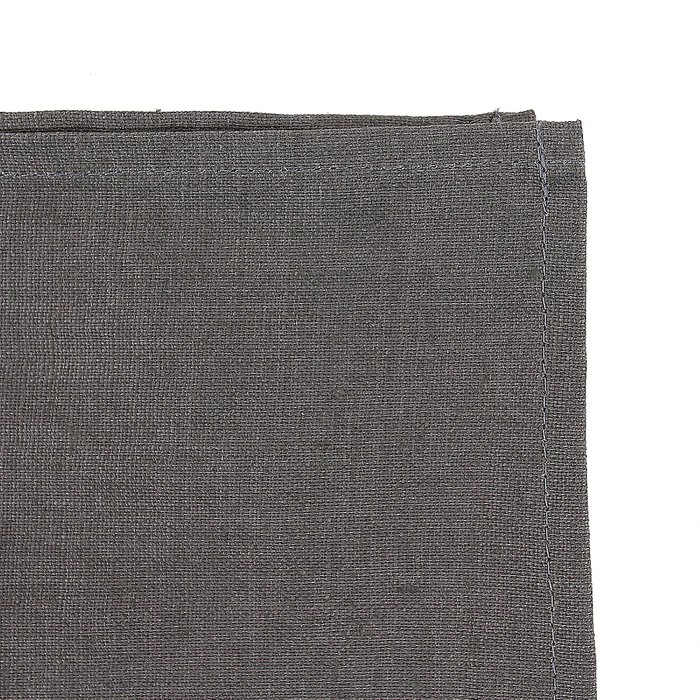 Скатерть на стол из умягченного льна с декоративной обработкой темно-серого цвета