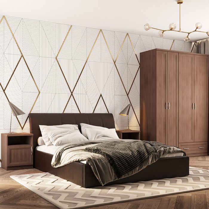 Кровать Инуа 160х200 темно-коричневого цвета с подъемным механизмом - купить Кровати для спальни по цене 80610.0