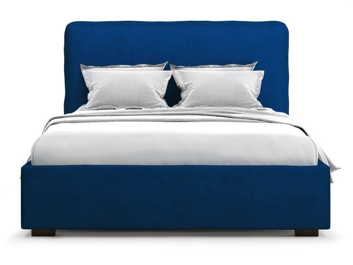 Кровать Brachano 140х200 синего цвета с подъемным механизмом 