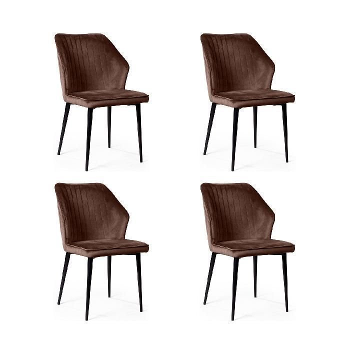 Комплект из четырех стульев Berg коричневого цвета
