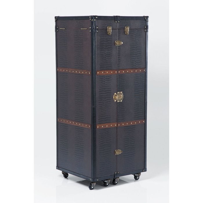 Шкаф-чемодан барный Colonial коричневого цвета