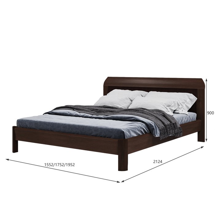 Кровать Магна 140х200 темно-коричневого цвета