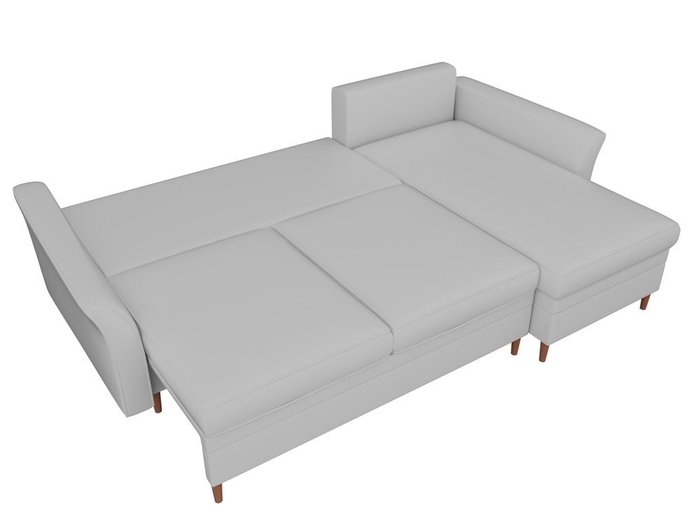 Угловой диван-кровать София белого цвета (экокожа)