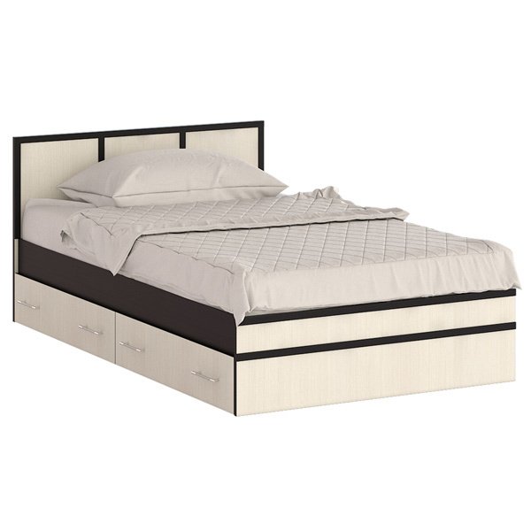 Кровать с ящиками Сакура 120х200 бежевого цвета