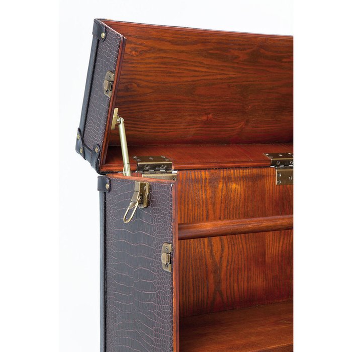 Шкаф-чемодан барный Colonial коричневого цвета