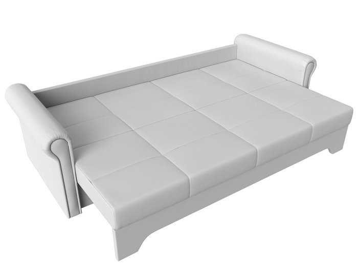 Прямой диван-кровать Европа белого цвета (экокожа)