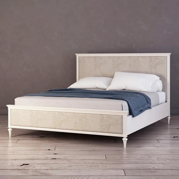 Кровать с мягким изголовьем Riverdi цвета слоновой кости 180х200 