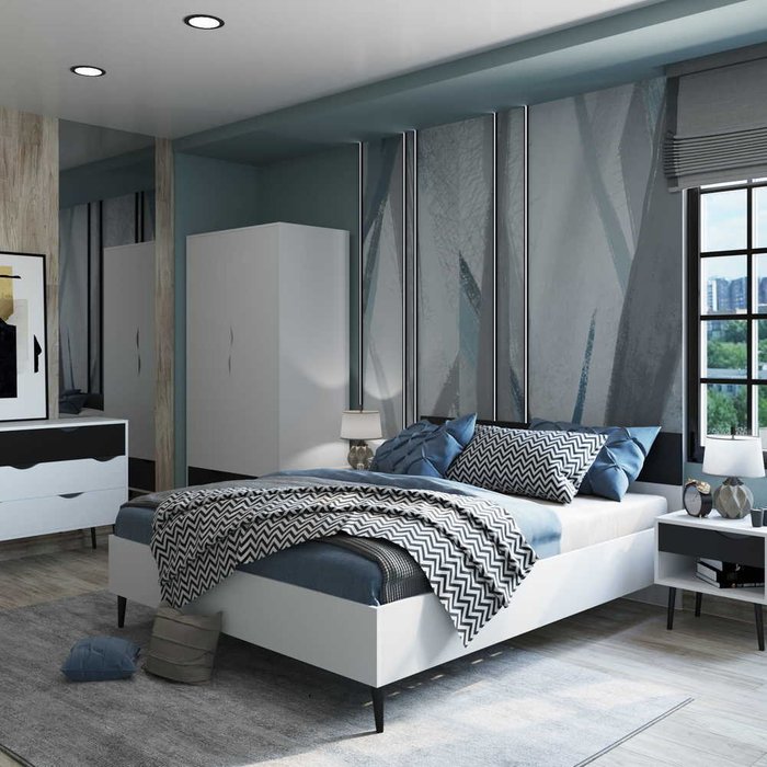 В продаже 🚩 Кровать Oslo 160х200 с черным изголовьем — купить по цене ...