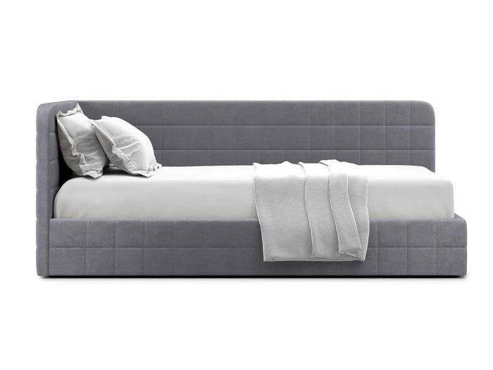 Кровать с подъемным механизмом Tichina left 90х200 серого цвета
