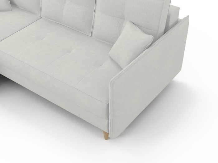 Угловой диван-кровать Дрезден светло-серого цвета