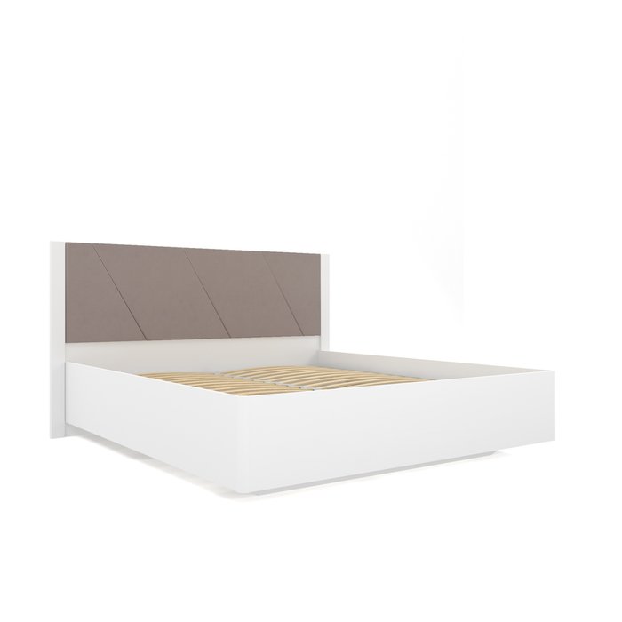 Кровать Селеста 160х200 с подъемным механизмом бело-коричневого цвета 