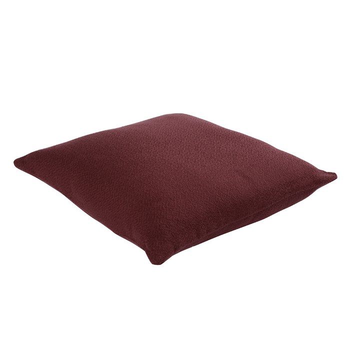 Подушка декоративная Essential из хлопка фактурного плетения бордового цвета 