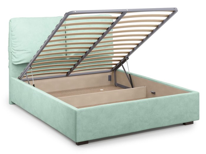 Кровать Trazimeno 180х200 бирюзового цвета с подъемным механизмом