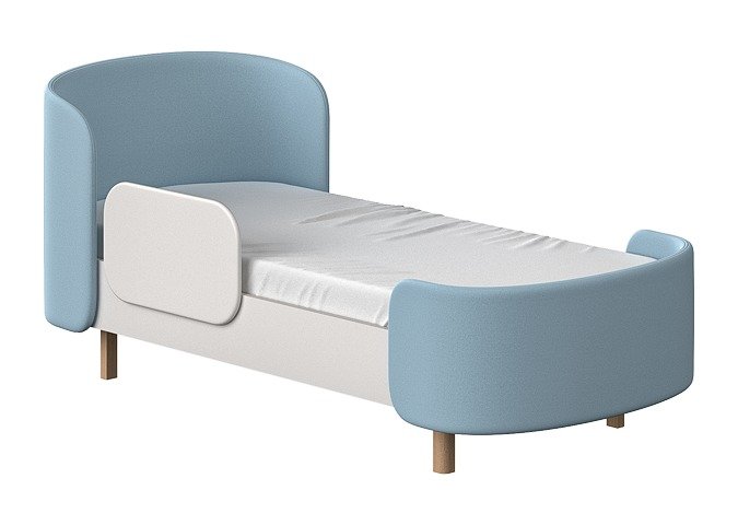 Кровать Kidi Soft 80х180 бело-голубого цвета