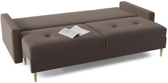 Диван-кровать Белфаст темно-коричневого цвета - купить Прямые диваны по цене 37241.0