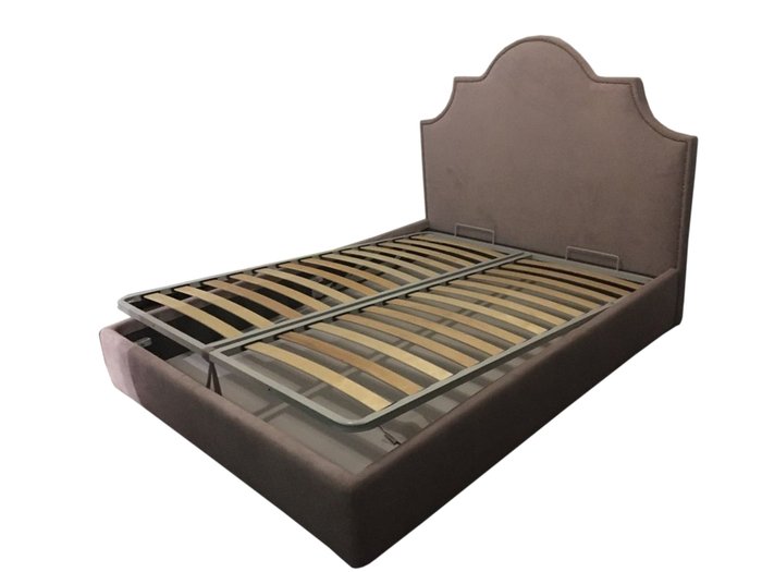 Кровать Фиби темно-коричневого цвета 160х200 с ящиком для хранения  