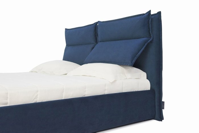 Кровать Wing 180х200 с подъемным механизмом темно-синего цвета