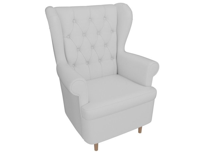 Кресло Торин Люкс белого цвета (экокожа)