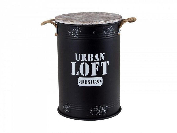 Корзина Urban Loft L черного цвета с крышкой