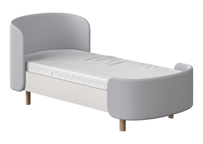 Кровать Kidi Soft 80х180 бело-серого цвета