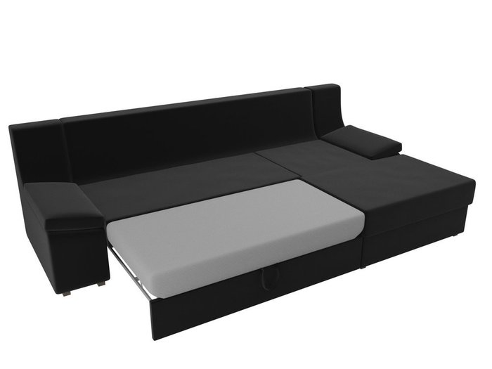 Угловой диван-кровать Челси черного цвета