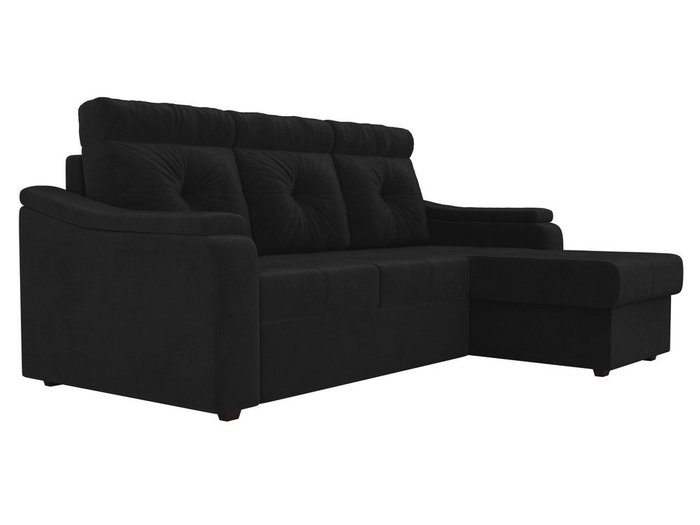 Угловой диван-кровать Джастин черного цвета