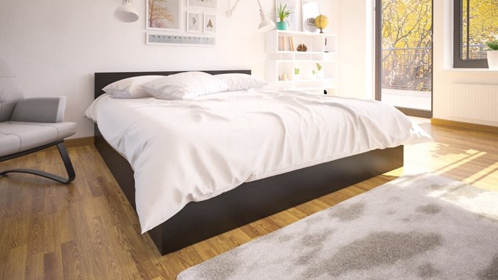 Кровать Стандарт 180х200 черно-коричневого цвета