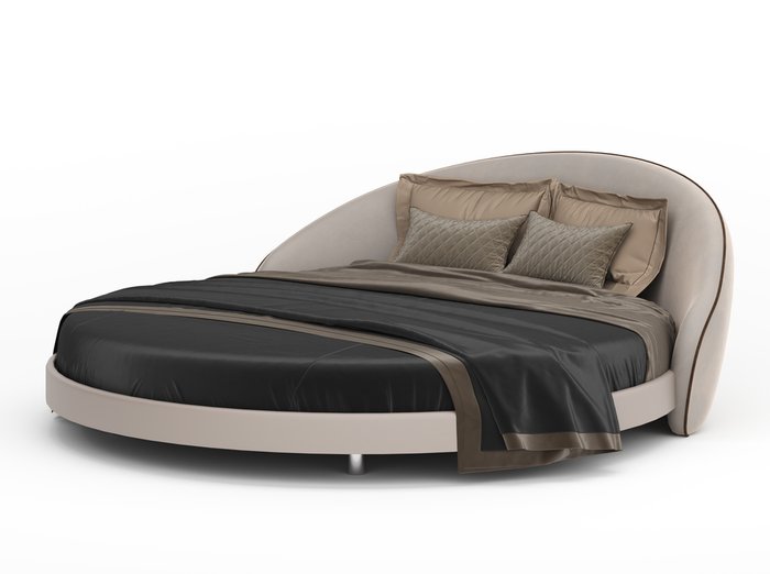 Кровать круглая Apriori L с изголовьем бежевого цвета диаметр 220