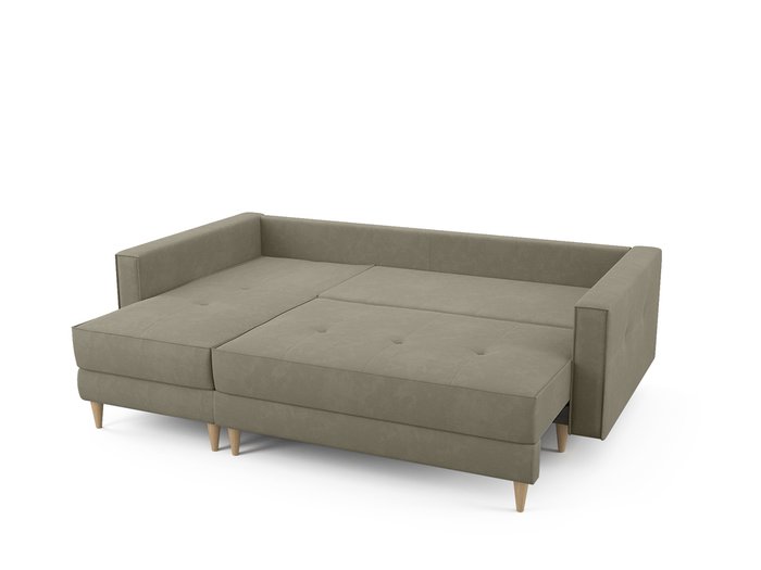 Угловой диван-кровать левый Оtto бежево-серого цвета