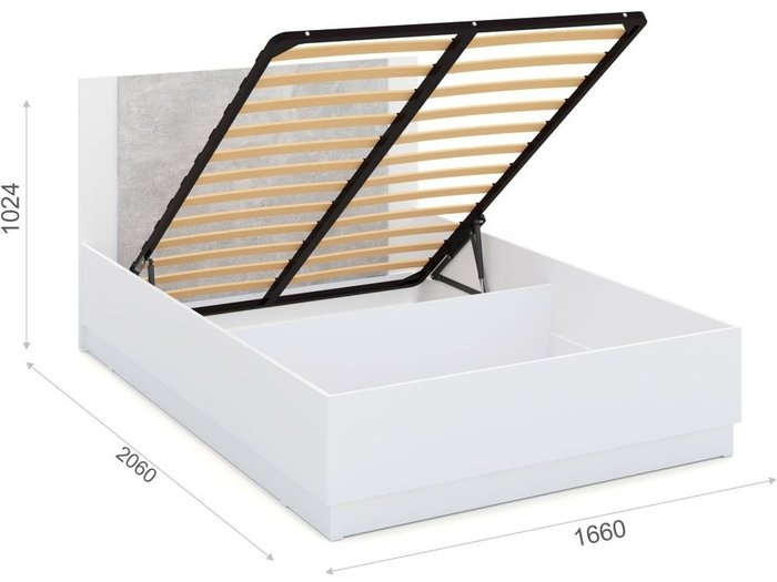 Кровать с подъемным механизмом Аврора 160х200 белого цвета