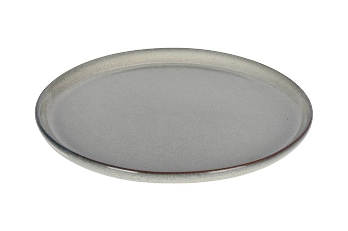 Керамическая тарелка серо-бежевого цвета 