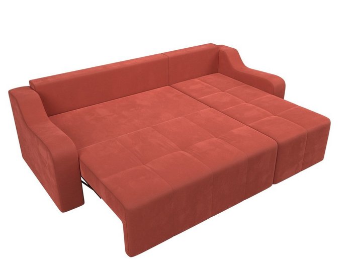 Угловой диван-кровать Элида кораллового цвета