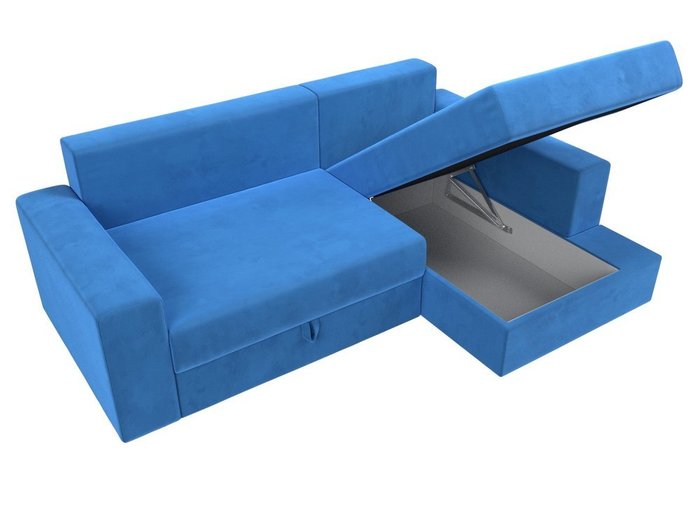 Угловой диван-кровать Мэдисон бежево-голубого цвета