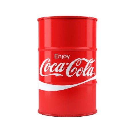 Кофейный столик-бочка Coca-cola красного цвета
