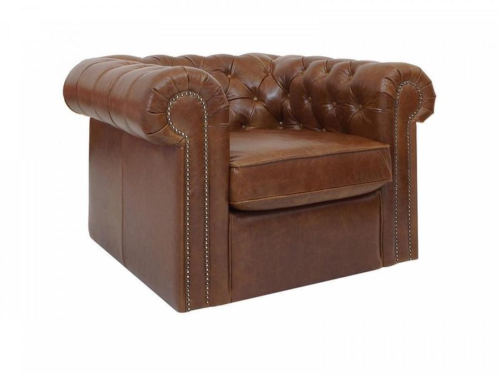 Кресло Chesterfield коричневого цвета