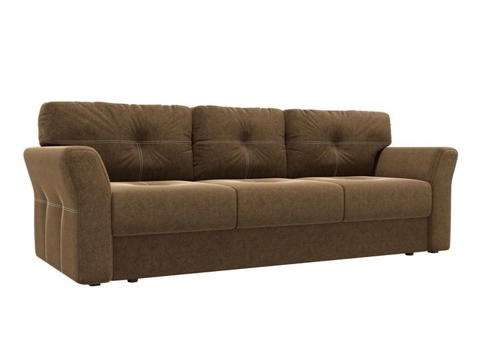 Прямой диван-кровать Манхеттен коричневого цвета