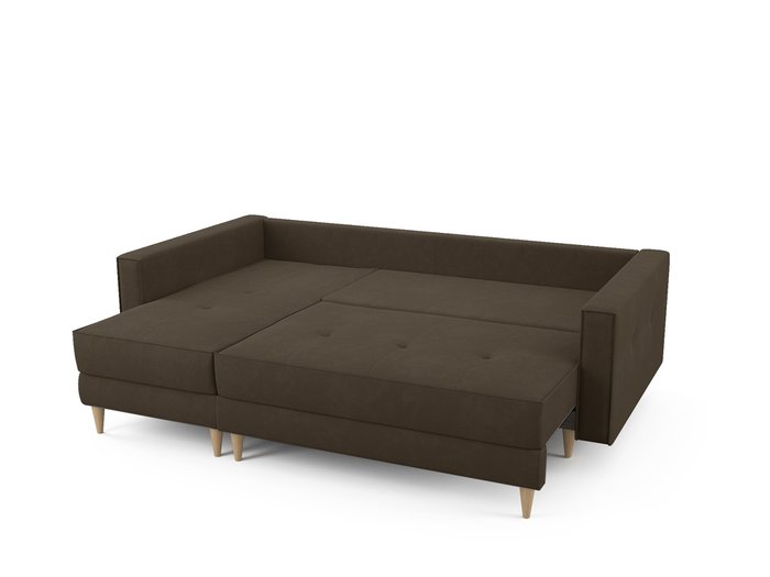 Угловой диван-кровать левый Оtto темно-коричневого цвета
