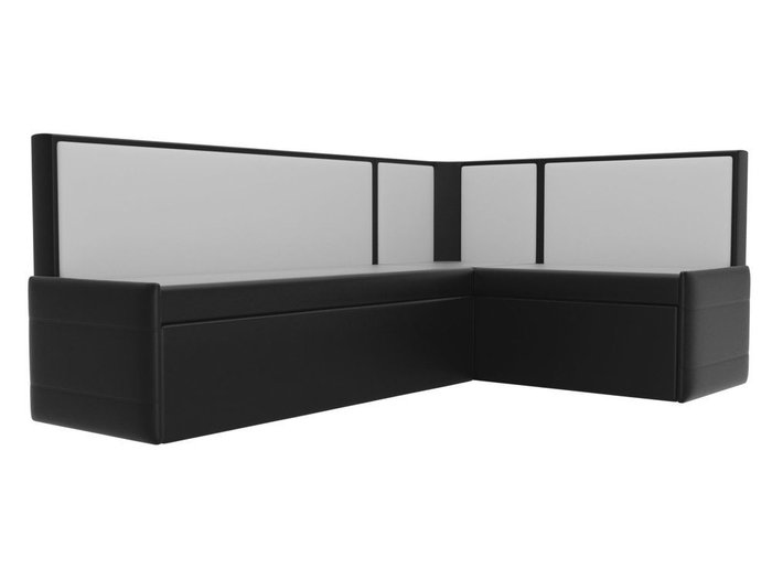Угловой диван Кристина черно-белого цвета (экокожа)