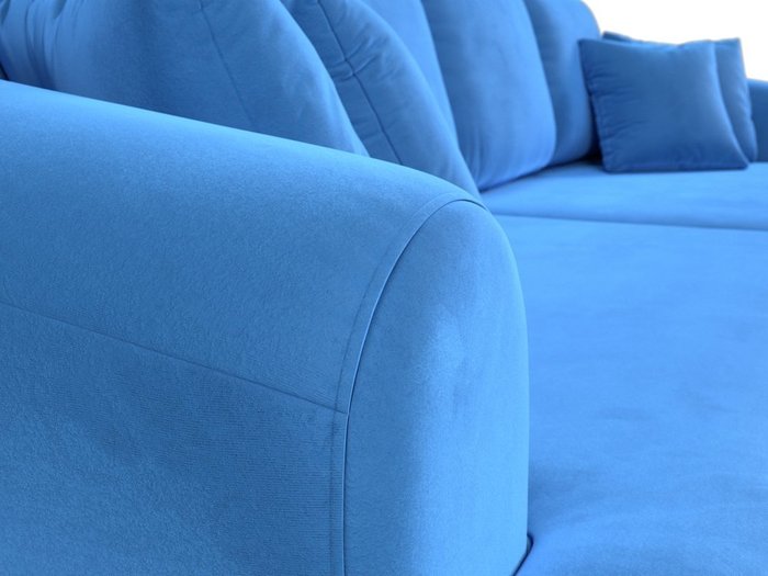 Прямой диван-кровать Милтон голубого цвета