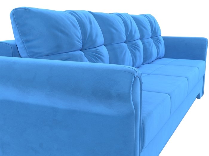 Прямой диван-кровать Европа темно-голубого цвета