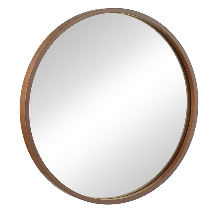 Настенное зеркало Fornaro диаметр 46 в раме коричневого цвета