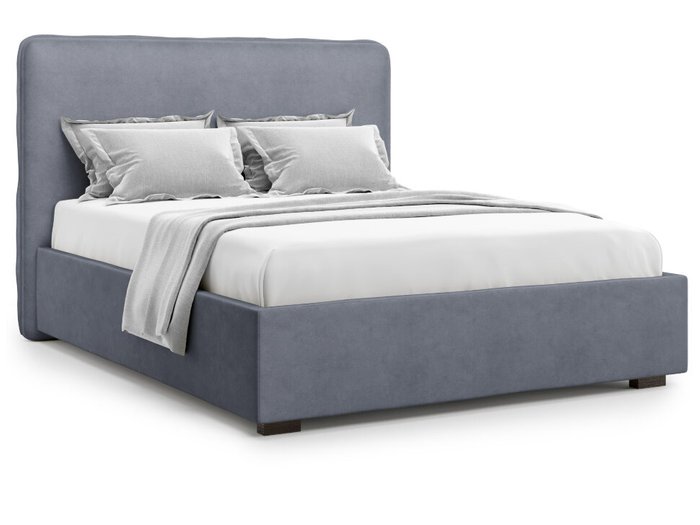 Кровать Brachano 140х200 серого цвета с подъемным механизмом 