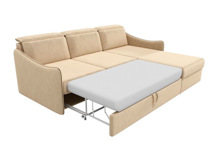 Угловой диван-кровать Скарлетт бежевого цвета